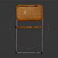 Modern Office Chair With Rattan Backrest Seat And Chrome Metal Frame