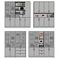 Modern Bookcases Collection With Glass Doors Open Shelves Books And Decorative Plants