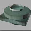 Modern Multi Layered Turquoise Equipment With Circular Top And Square Base Structure 3d model