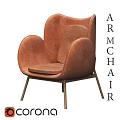 Modern High Back Soft Upholstered Leisure Armchair With Sturdy Wooden Legs For Cozy Home Relaxation