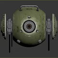 Green Spherical Mechanical Device With Number 06 Red Lights And Metal Structure