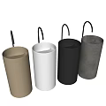 Modern Cylindrical Washbasins in Gray Black and Beige with Curved Faucets