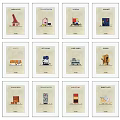 Colorful Abstract Paintings Collection In White Frames As Wall Art 3d model