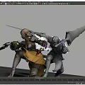Game Movie Character Female Warrior In Yellow Outfit With Sword And White Companion