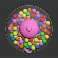 Pink Commercial Candy Machine With Transparent Globe Colorful Gumballs And Dispenser Knob