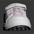 White Casual Sneakers With Pink Laces And Soft Inner Lining Design