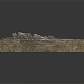 Modern Broken Stone Platform With Damaged Surface And Loose Rubble Pieces 3d model