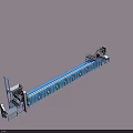 Industrial Production Line With Blue Machinery Conveyor System And Processing Equipment