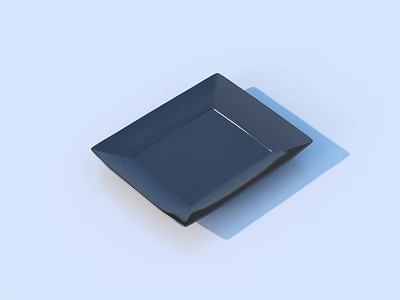 Modern Dark Blue Square Plate Tableware Set with Simple Design for Dining Table Use 3d model