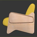 Modern Single Sofa with Yellow Cushion Backrest and Pink Armrest Frame in Contemporary Design
