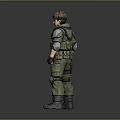 Military Soldier 3D Model With Tactical Vest Knee Pads And Rifle
