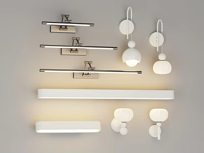 Stylish Lighting Combinations With Wall Lamps Pendant Lights And Strip Fixtures 3d model