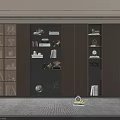 Modern Bookcase Interior Design With Open Shelves Warm Lighting Books Globe And Potted Plant