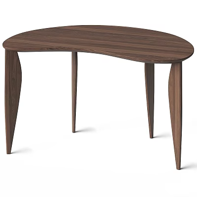 Elegant Modern Curved Wooden Coffee Table With Sturdy Legs Design 3d model