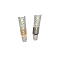 Sleek Modern Wall Lamp with Metallic Silver Body and Gold Decorative Band