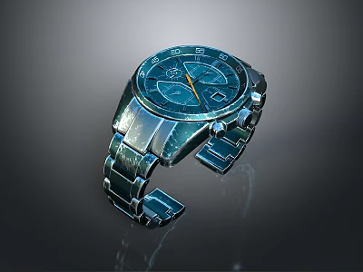 Stylish Stainless Steel Wristwatch With Analog Dial And Modern Design 3d model