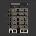 Brick Exterior Residential Building With Multiple Floors Balconies Dark Roof And White Base