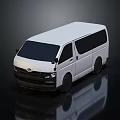 Detailed White Van 3D Model On Dark Background With Reflective Surface 3d model