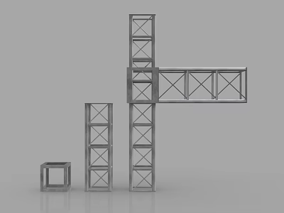Public Facility Industrial Metal Frame Scaffolding Support Structures in Different Sizes 3d model