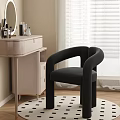 Cream Style Dressing Table Dressing Chair Leisure Chair 3d model