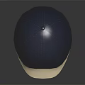 Dark Blue Equestrian Helmet With White Brim And Smooth Leather Like Surface