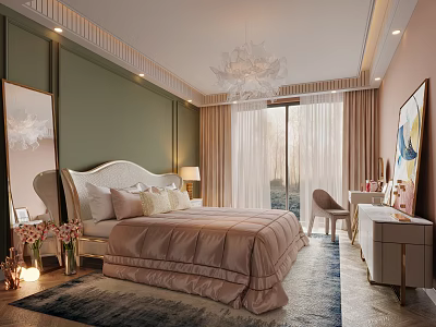 Bright Kids Room Interior With Colorful Bedding Playful Toys Cozy Rug And Wall Decorations 3d model