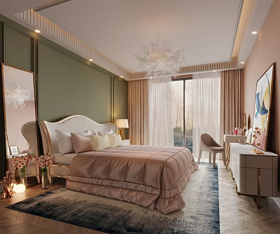 Bright Kids Room Interior With Colorful Bedding Playful Toys Cozy Rug And Wall Decorations 3d model