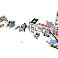 Colorful Building Block Models Including Helicopter Spaceship and Vehicle Sets