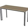 Sturdy Modern Office Desk With Wooden Top And Metal Legs For Workspace