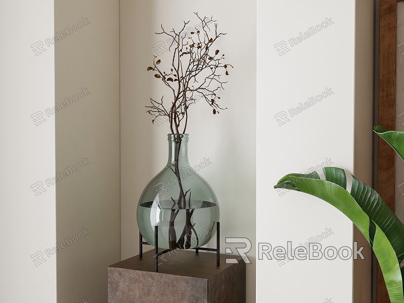 glass vase ornaments model