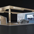 LEAPMOTOR Exhibition Booth with Silver Car Display and Screen Showing Vehicle in Modern Design
