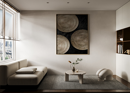 Quiet Living Room Decorative Paintings 3d model