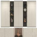 Modern Wardrobe Interior Design With Open Shelves And Decorative Vases Sculptures