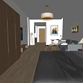 Cozy Modern Apartment Interior with Grey Sofa Bed Wooden Floor Coffee Table and Hanging Plants