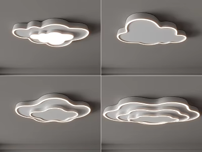 Modern Cloud Shaped LED Ceiling Light With Various Designs And Soft Glow 3d model