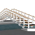 Modern Bridge Landscape Arch Bridge 3d model