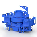 Blue Industrial Crushing Equipment With Top Feeding Port Side Structures And Bottom Support