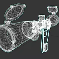 Tactical Weapon Scope With Open Caps Chain And Metallic Dog Tag Design