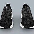 Black And White Running Shoes With Mesh Upper Breathable Athletic Design