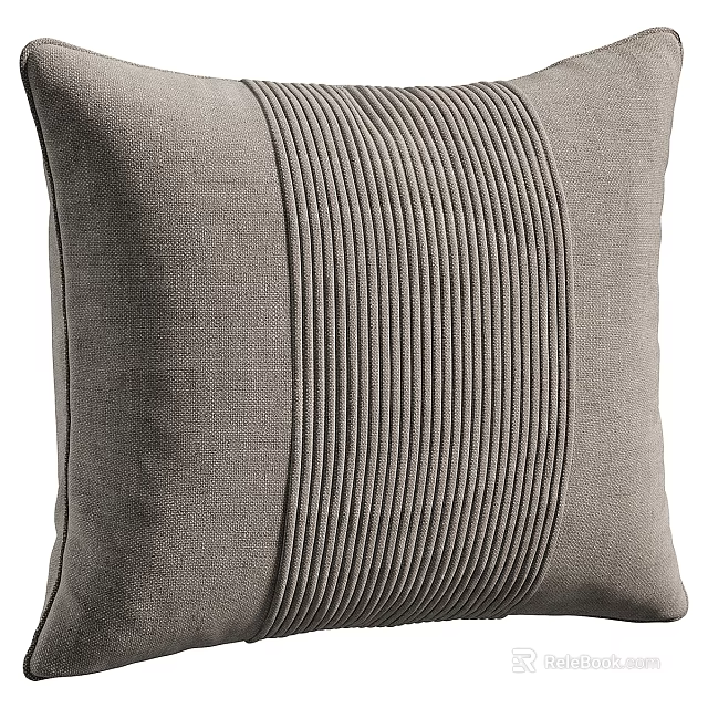 Light Toned Throw Pillow With Vertical Stitched Detail 3d model