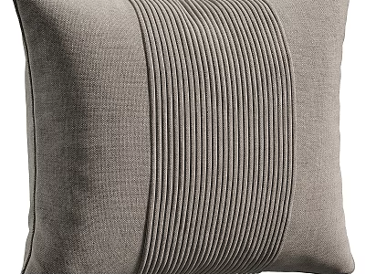 Light Toned Throw Pillow With Vertical Stitched Detail 3d model