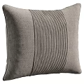 Light Toned Throw Pillow With Vertical Stitched Detail 3d model