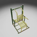 Outdoor Fitness Equipment With Green Yellow Metal Frame For Stretching Exercises