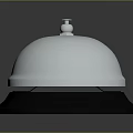 Shiny Chrome Service Bell With Polished Metal Surface And Round Base