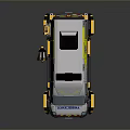 Yellow And White Ambulance With Tracks And Drone On Top For Emergency