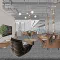 Elegant Modern Public Office Area With Cozy Lounge Seating And Spacious Functional Open Working Zones