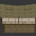Traditional Half Timbered Building With Tiled Roof Stone Brick Walls Wooden Frame Windows And Door