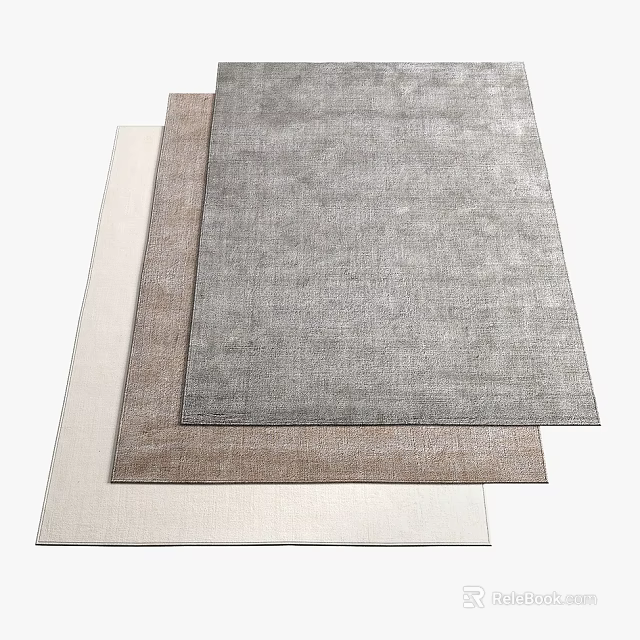 Modern Square Rugs in Grey Brown Beige Tones for Living Room Home Decor 3d model