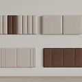 Modern Upholstered Wall Panels with Beige and Brown Decorative Interior Designs 3d model