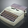 Vintage Typewriter With Retro Design And Old Paper For Home Office Supplies